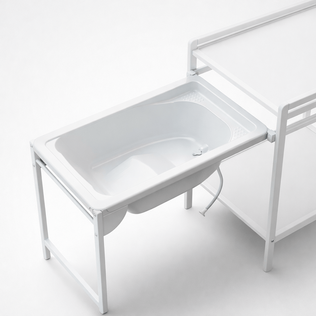 Table à langer blanche avec baignoire Blanc