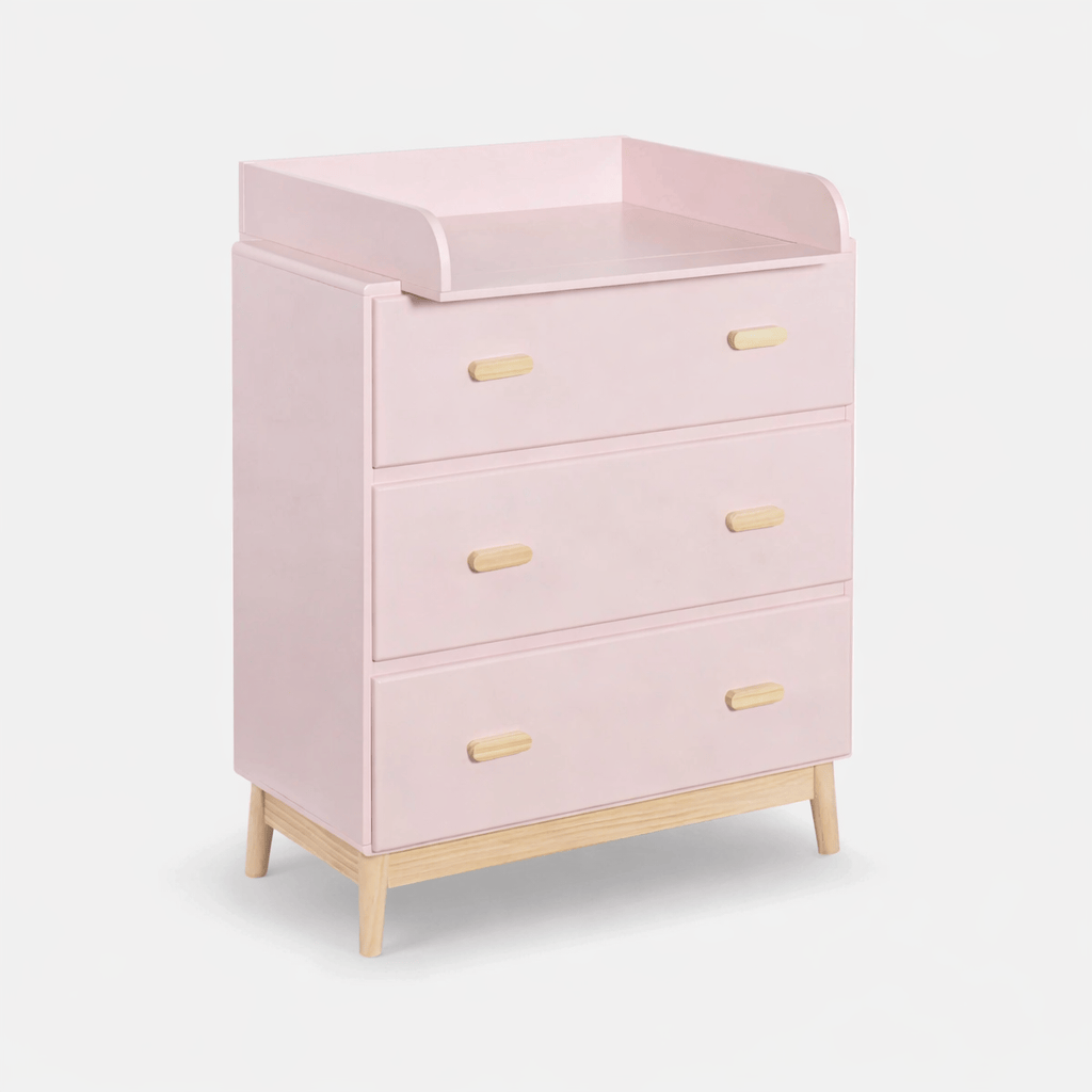 Commode à langer 3 tiroirs Rose