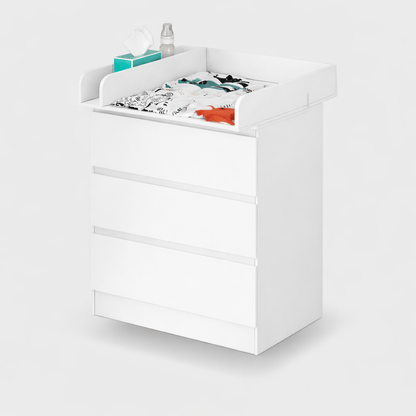 Commode à langer en bois blanc Blanc