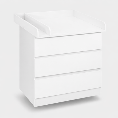 Commode à langer en bois blanc Blanc