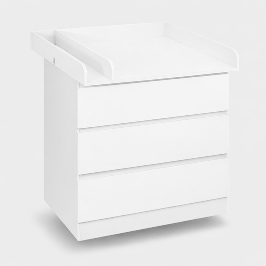 Commode à langer en bois blanc Blanc