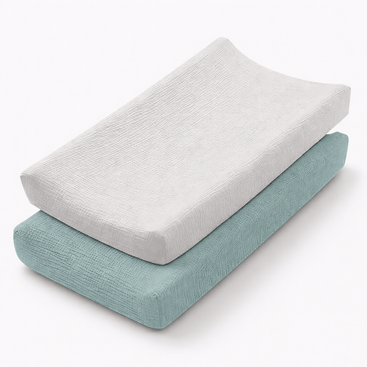 Housse matelas à langer en coton Vert