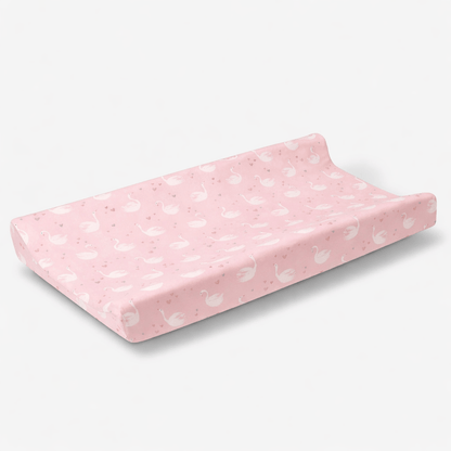 Housse matelas à langer fille Rose