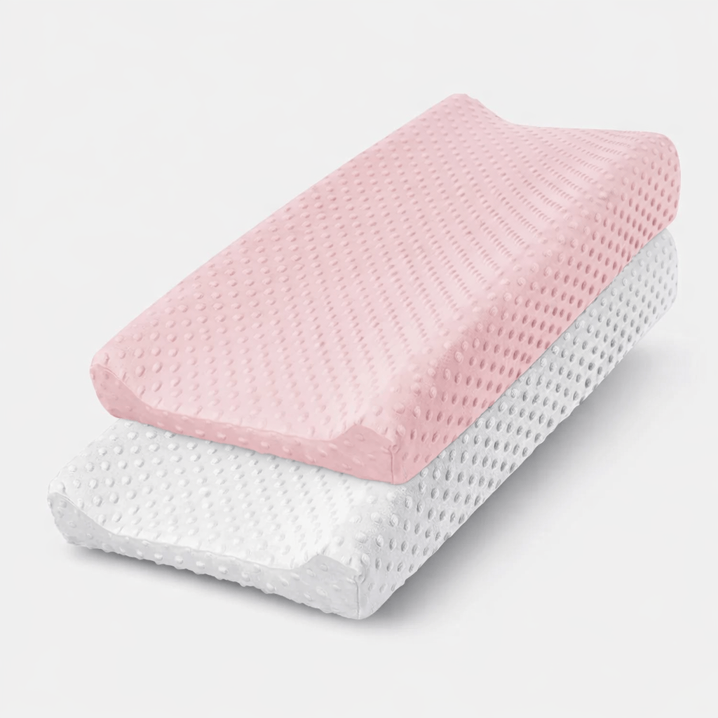 Housse matelas à langer respirante Rose / Blanc