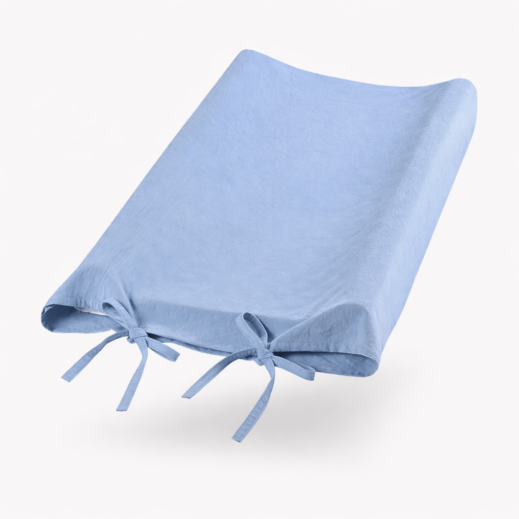 Housse matelas à langer unie Bleu