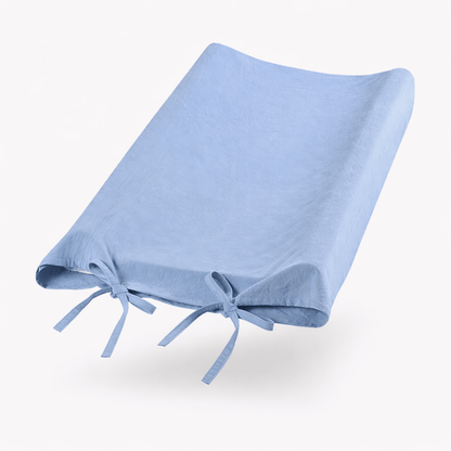 Housse matelas à langer unie Bleu