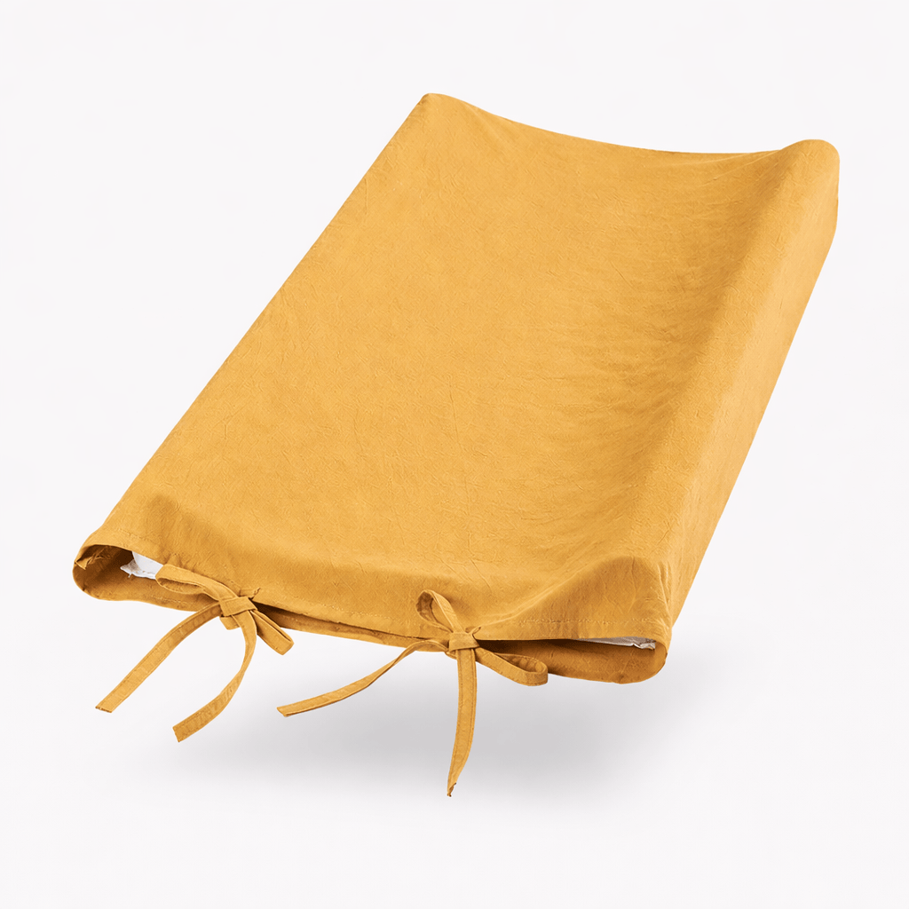 Housse matelas à langer unie Moutarde
