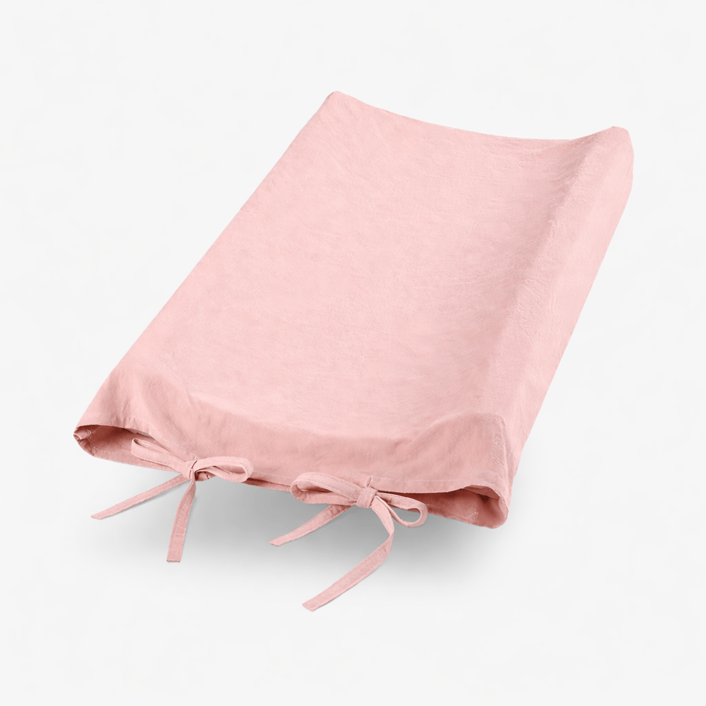 Housse matelas à langer unie Rose Poudré