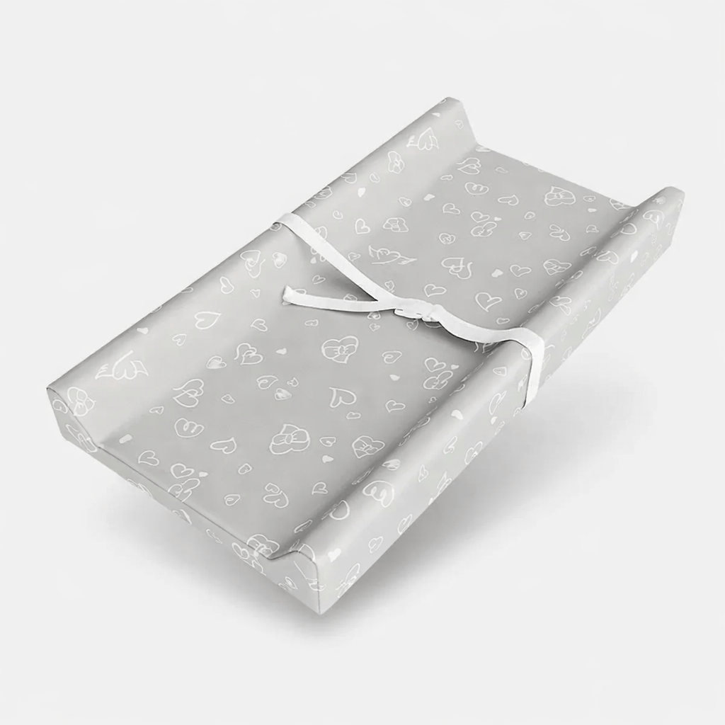 Matelas à langer style cuir Gris cœur