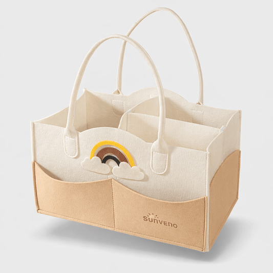 Panier à langer arc-en-ciel Ecru-Beige