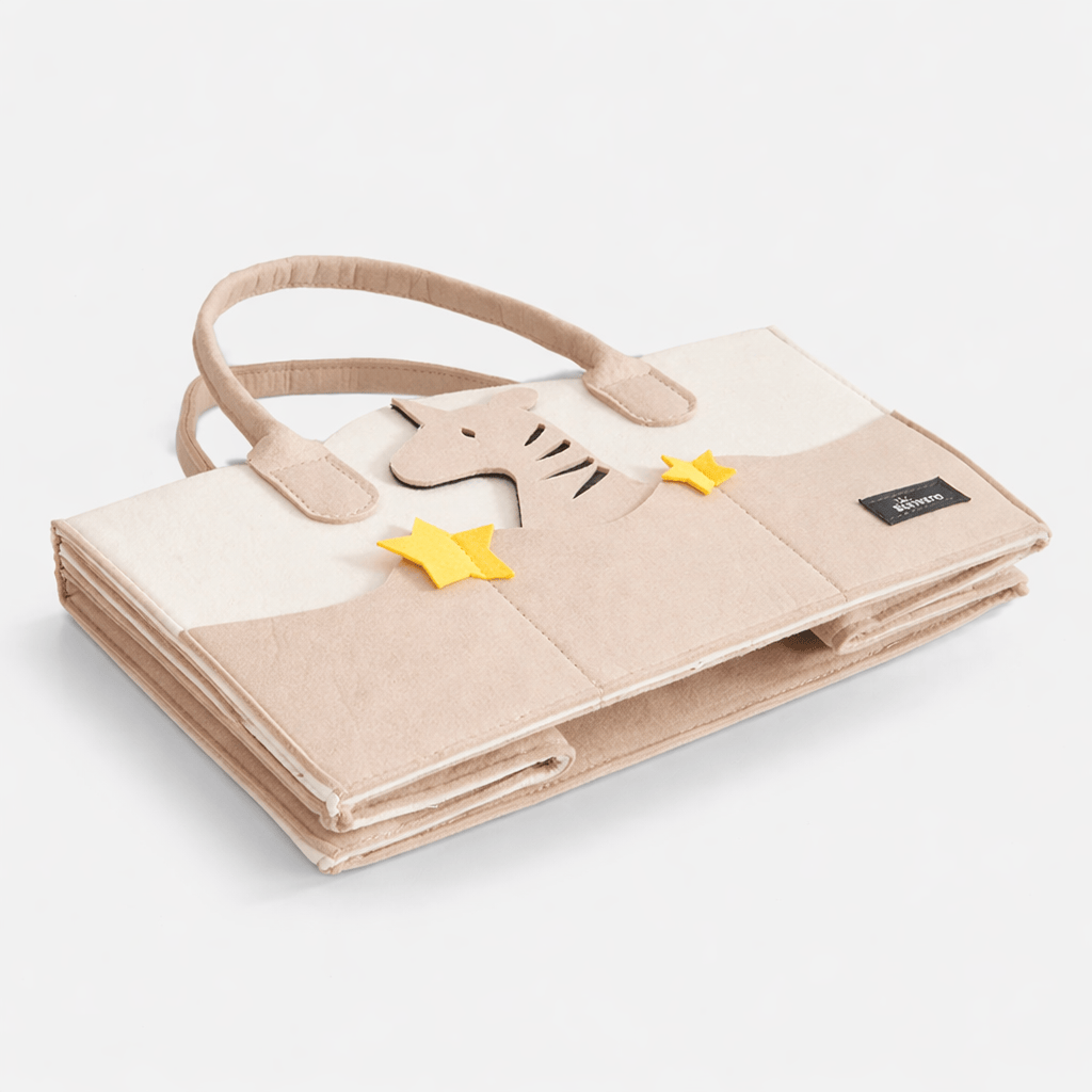 Panier à langer chambre bébé Beige et Blanc