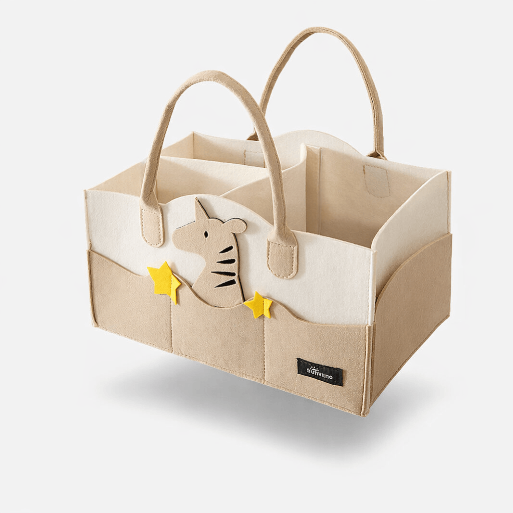 Panier à langer chambre bébé Beige et Blanc