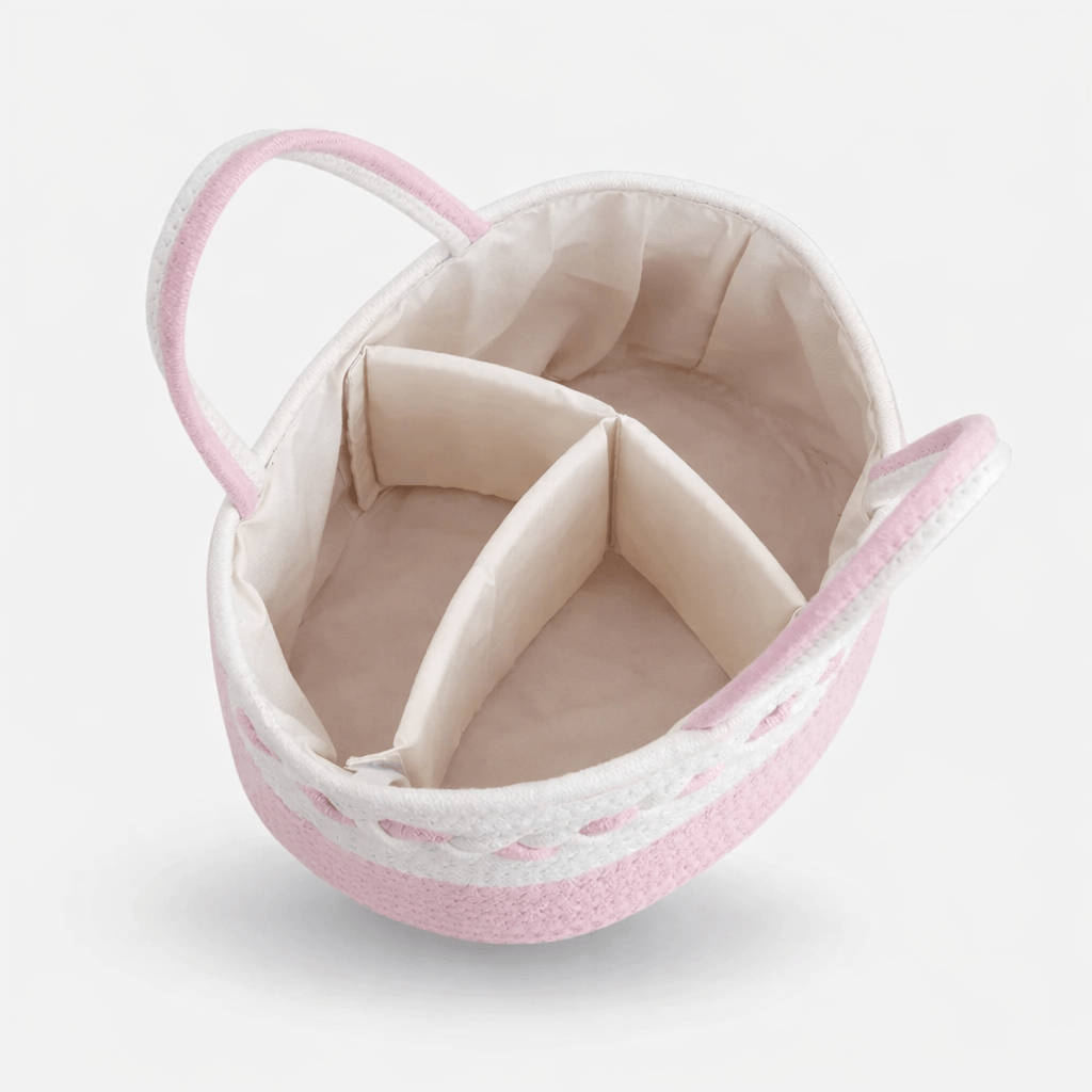 Panier à langer en cordes de coton tressées