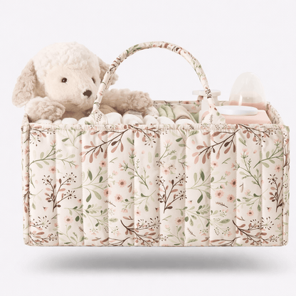 Panier à langer fleuri Beige floral