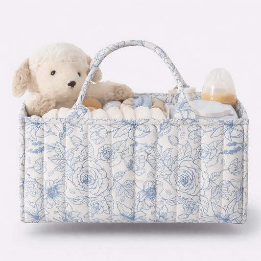 Panier à langer fleuri Bleu floral