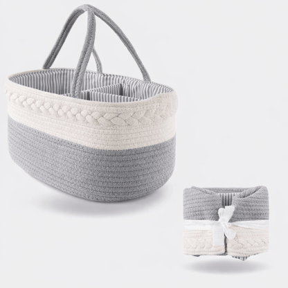 Panier à langer gris et blanc Gris-Blanc