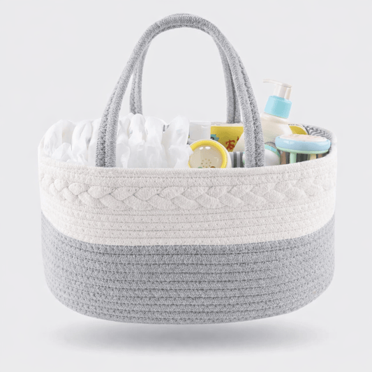 Panier à langer gris et blanc Gris-Blanc