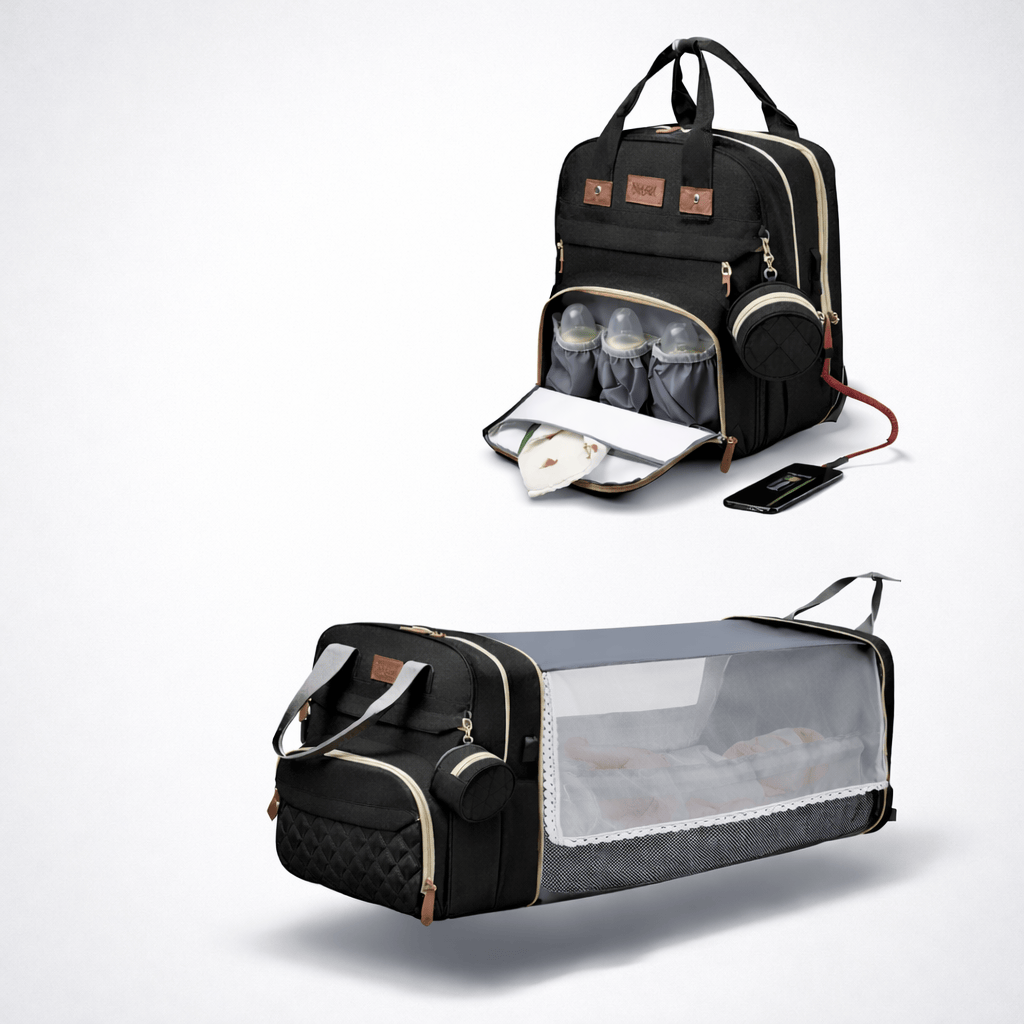 Sac à dos à langer avec lit et moustiquaire