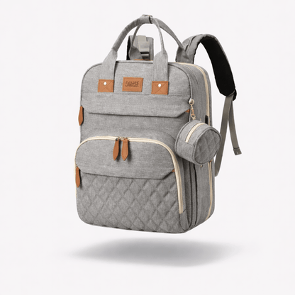 Sac à dos à langer avec lit et moustiquaire Gris