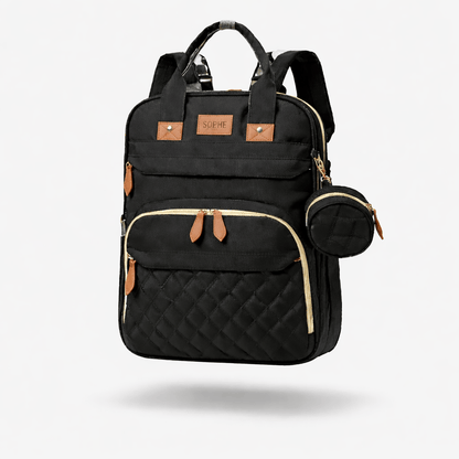 Sac à dos à langer avec lit et moustiquaire Noir