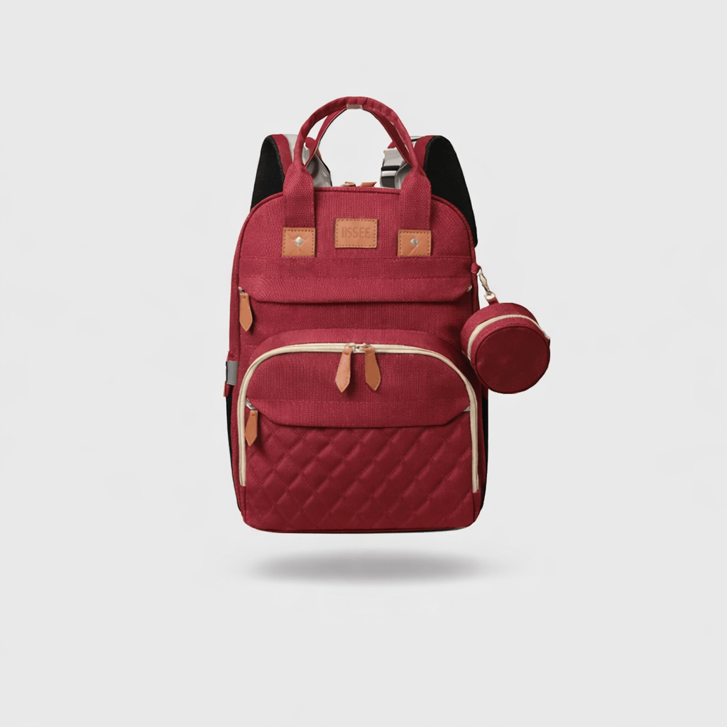 Sac à dos à langer avec lit et moustiquaire Rouge