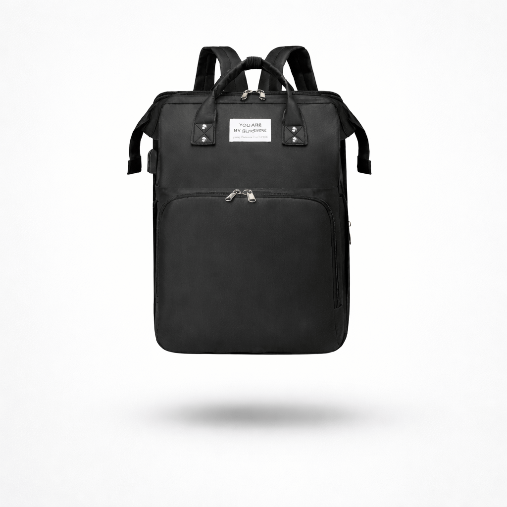 Sac à dos à langer avec lit Noir