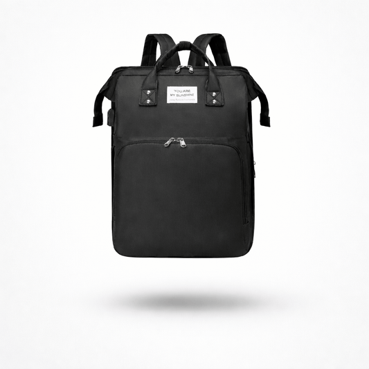 Sac à dos à langer avec lit Noir