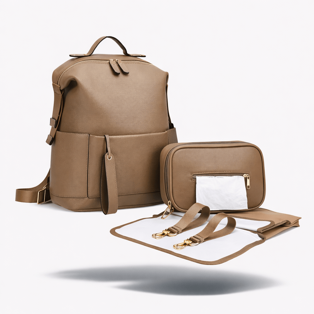 Sac à dos à langer cuir