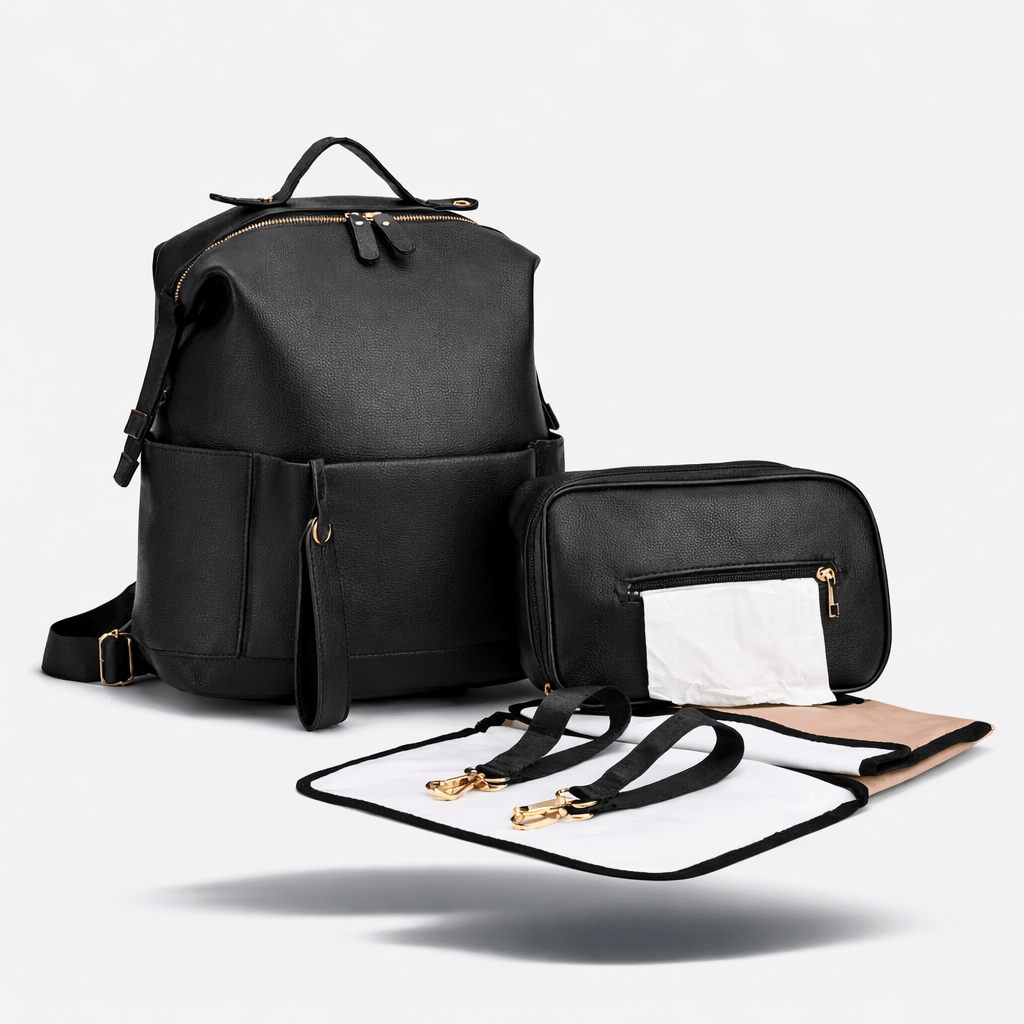 Sac à dos à langer cuir