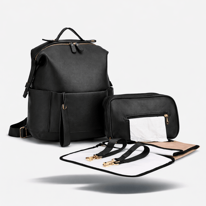 Sac à dos à langer cuir