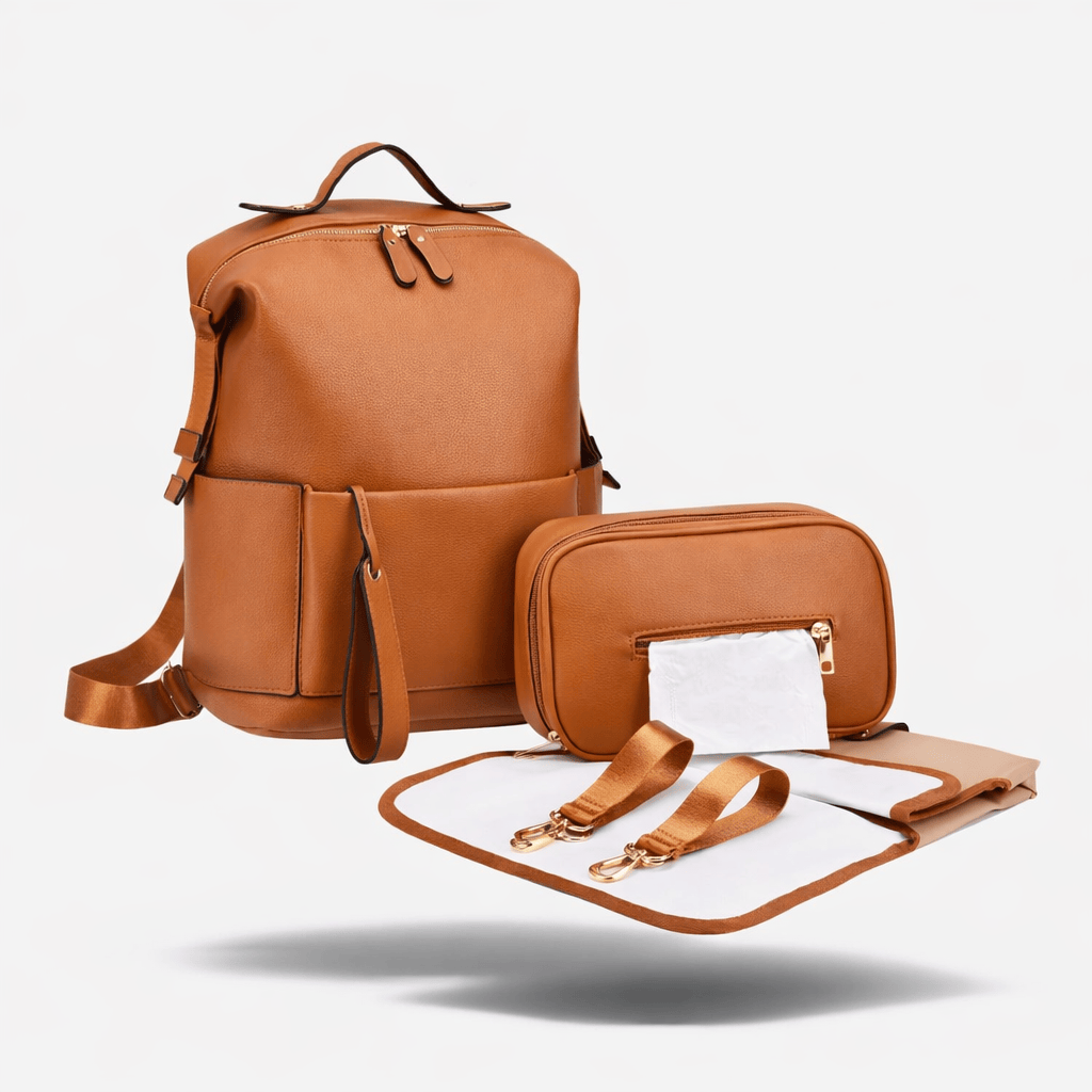 Sac à dos à langer cuir