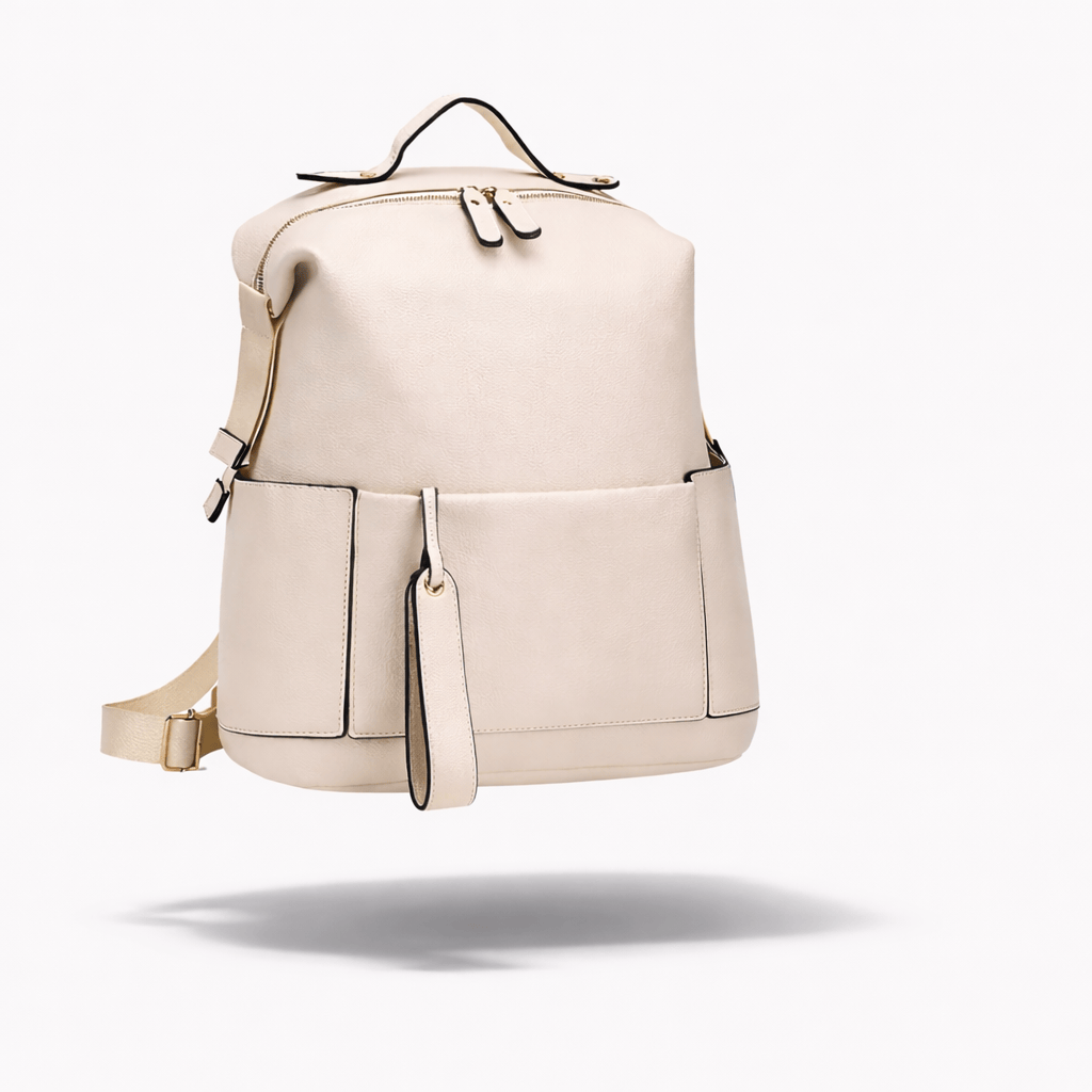Sac à dos à langer cuir Beige