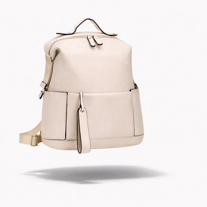 Sac à dos à langer cuir Beige