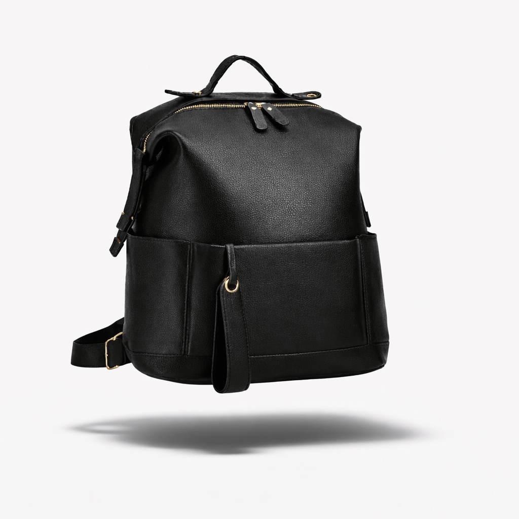 Sac à dos à langer cuir Noir