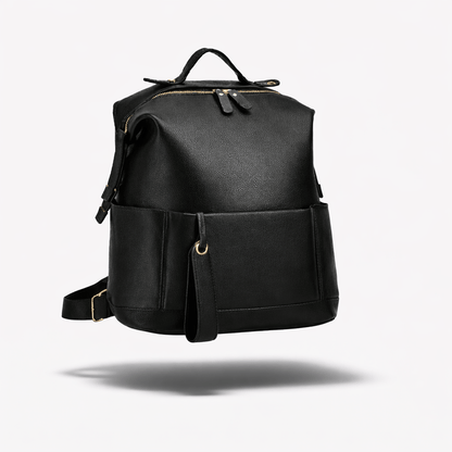 Sac à dos à langer cuir Noir