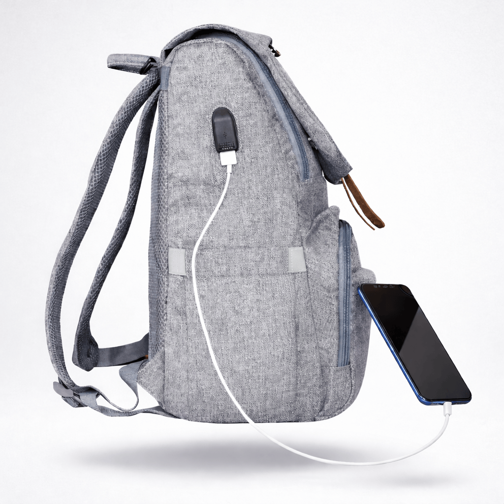 Sac à dos à langer gris Gris