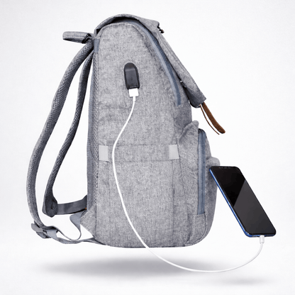 Sac à dos à langer gris Gris