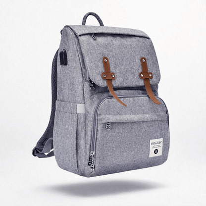 Sac à dos à langer gris Gris