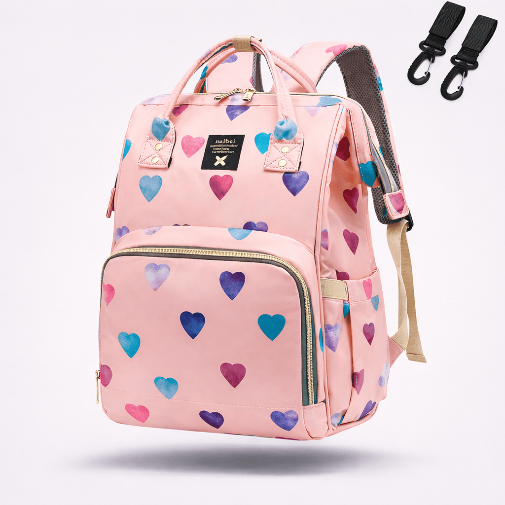 Sac à dos à langer imperméable Rose