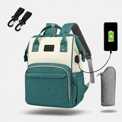 Sac à dos à langer voyage avec port usb