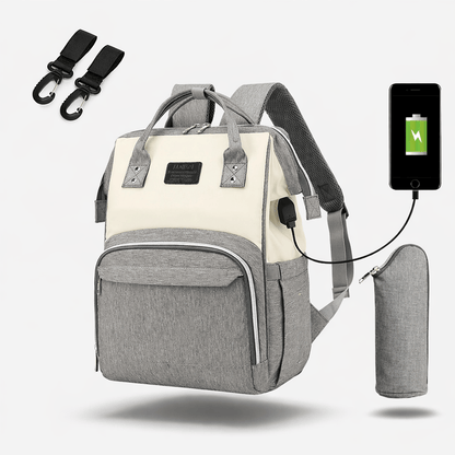 Sac à dos à langer voyage avec port usb