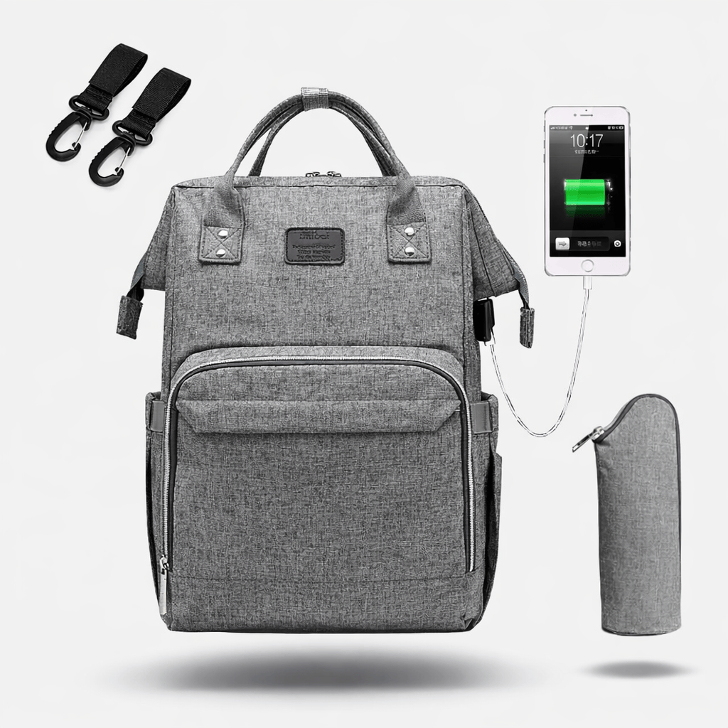 Sac à dos à langer voyage avec port usb