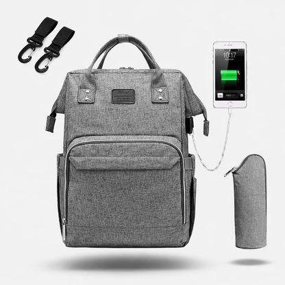Sac à dos à langer voyage avec port usb