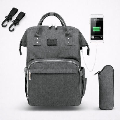 Sac à dos à langer voyage avec port usb