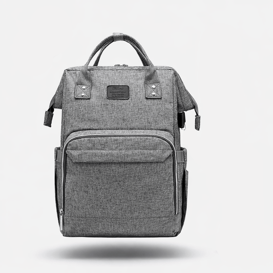 Sac à dos à langer voyage avec port usb Gris