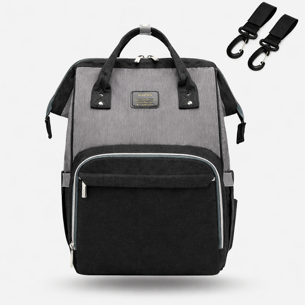 Sac à dos à langer voyage Noir-Gris