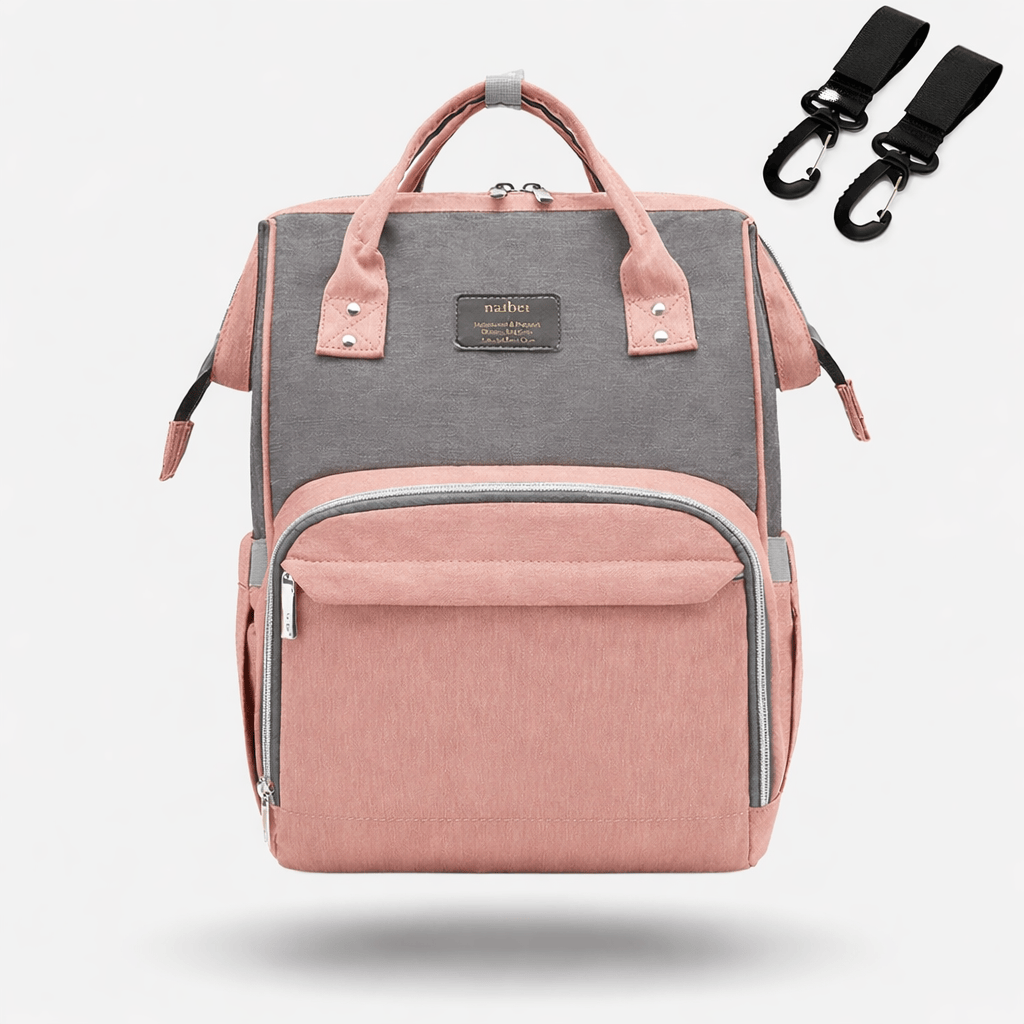Sac à dos à langer voyage Rose-Gris