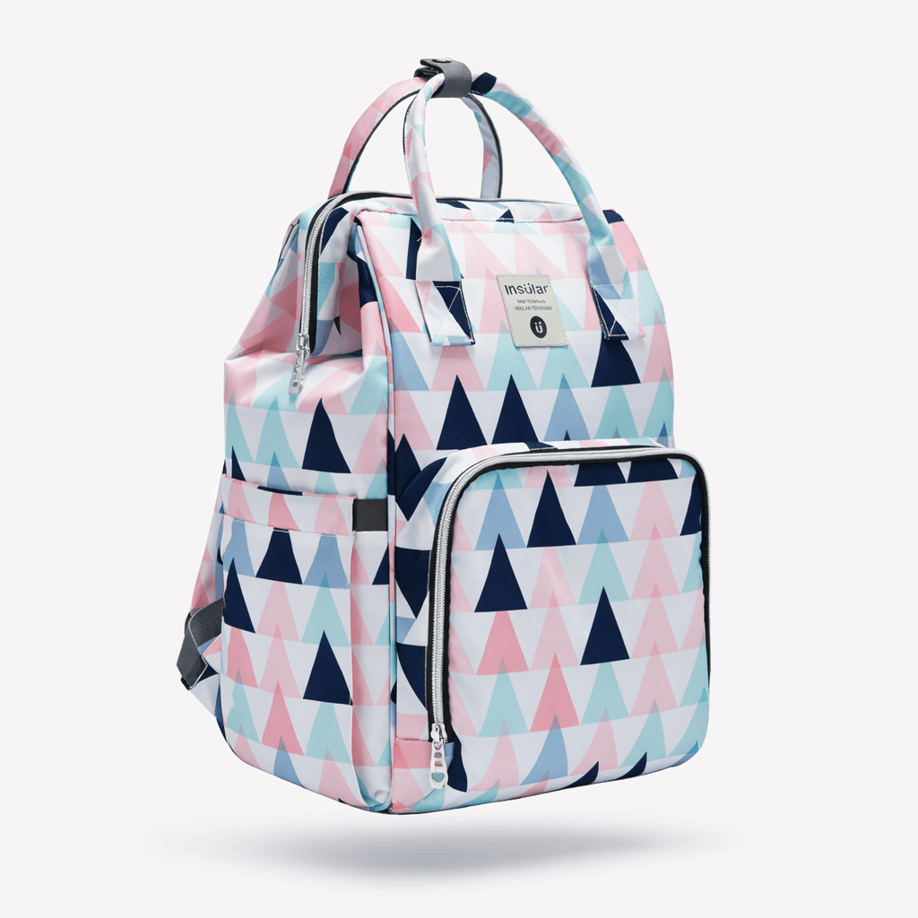 Sac à dos langer coloré Blanc à triangles