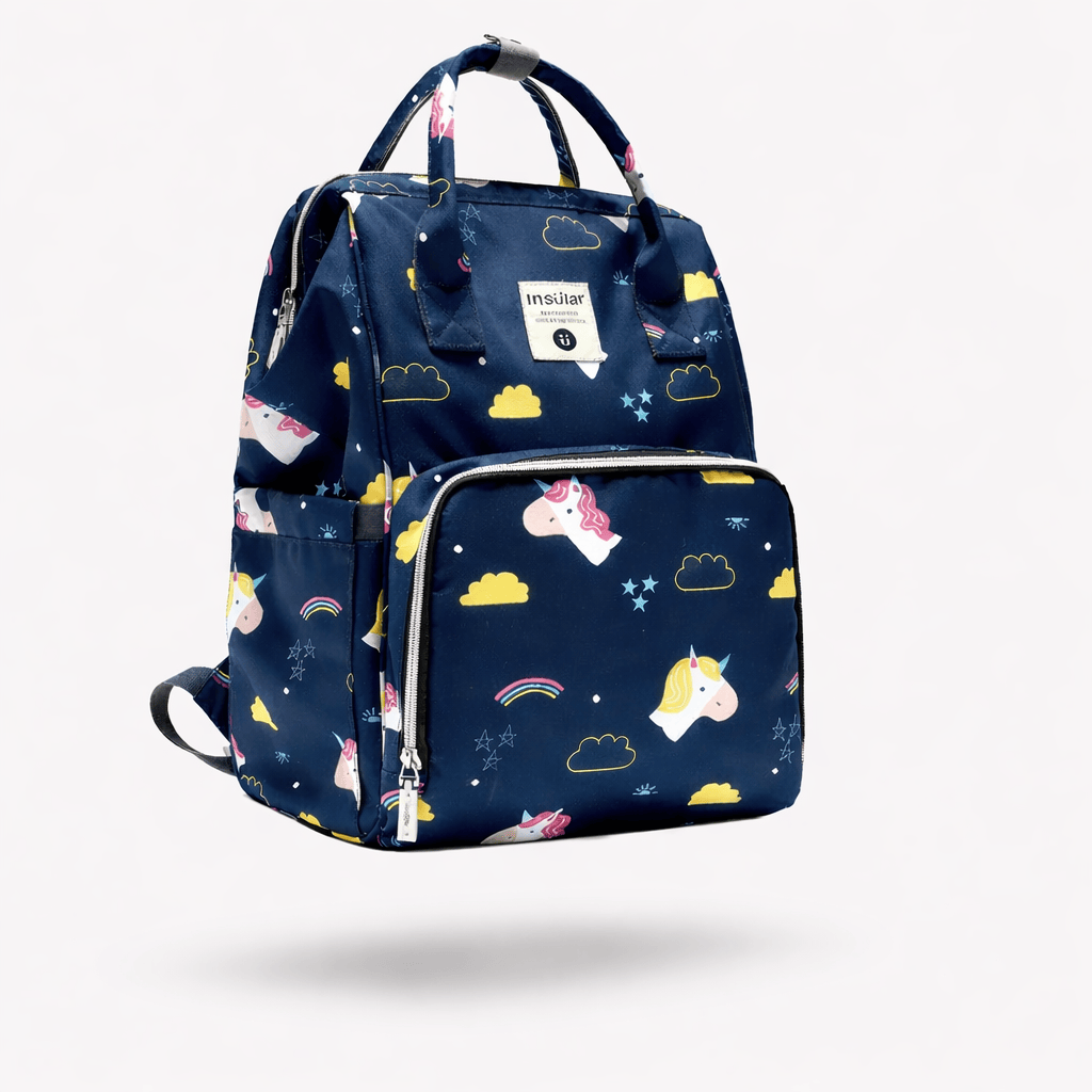 Sac à dos langer coloré Bleu Marine Licorne