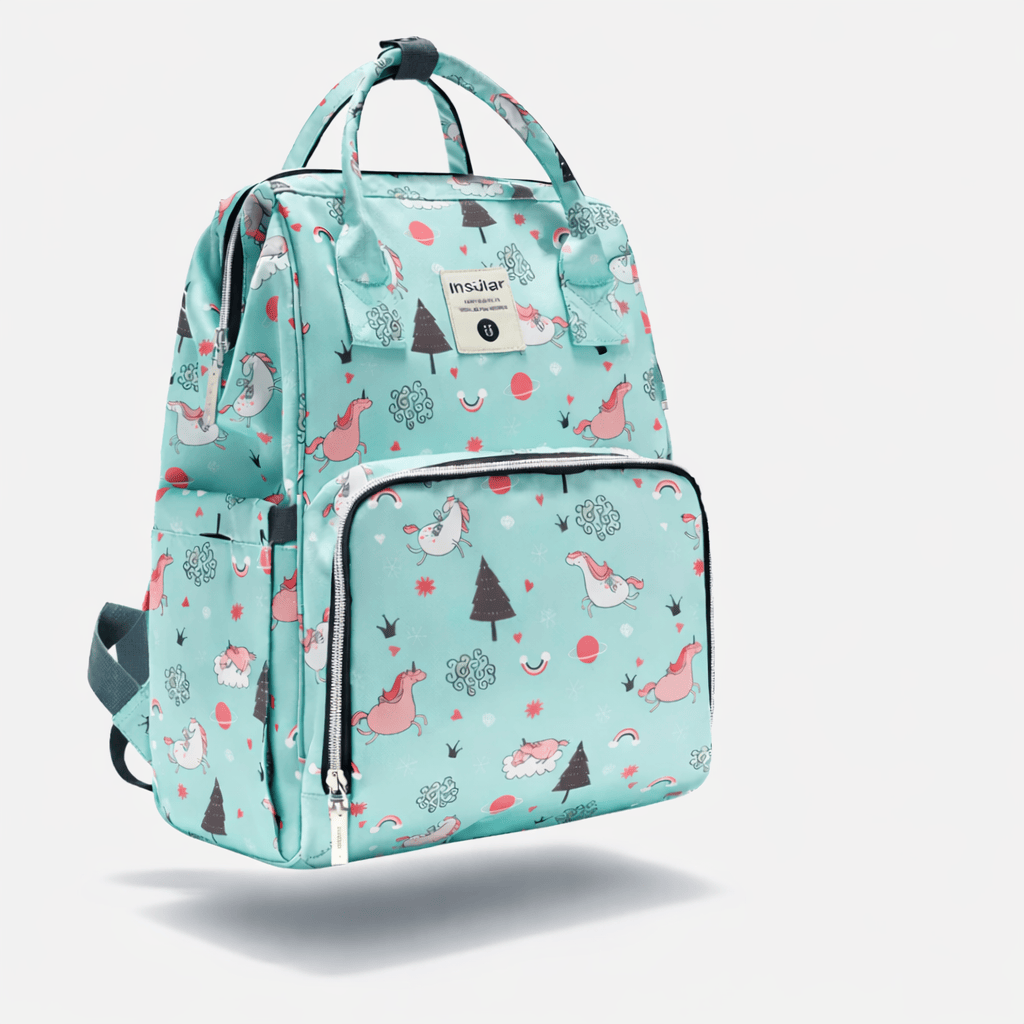 Sac à dos langer coloré Vert à Licorne